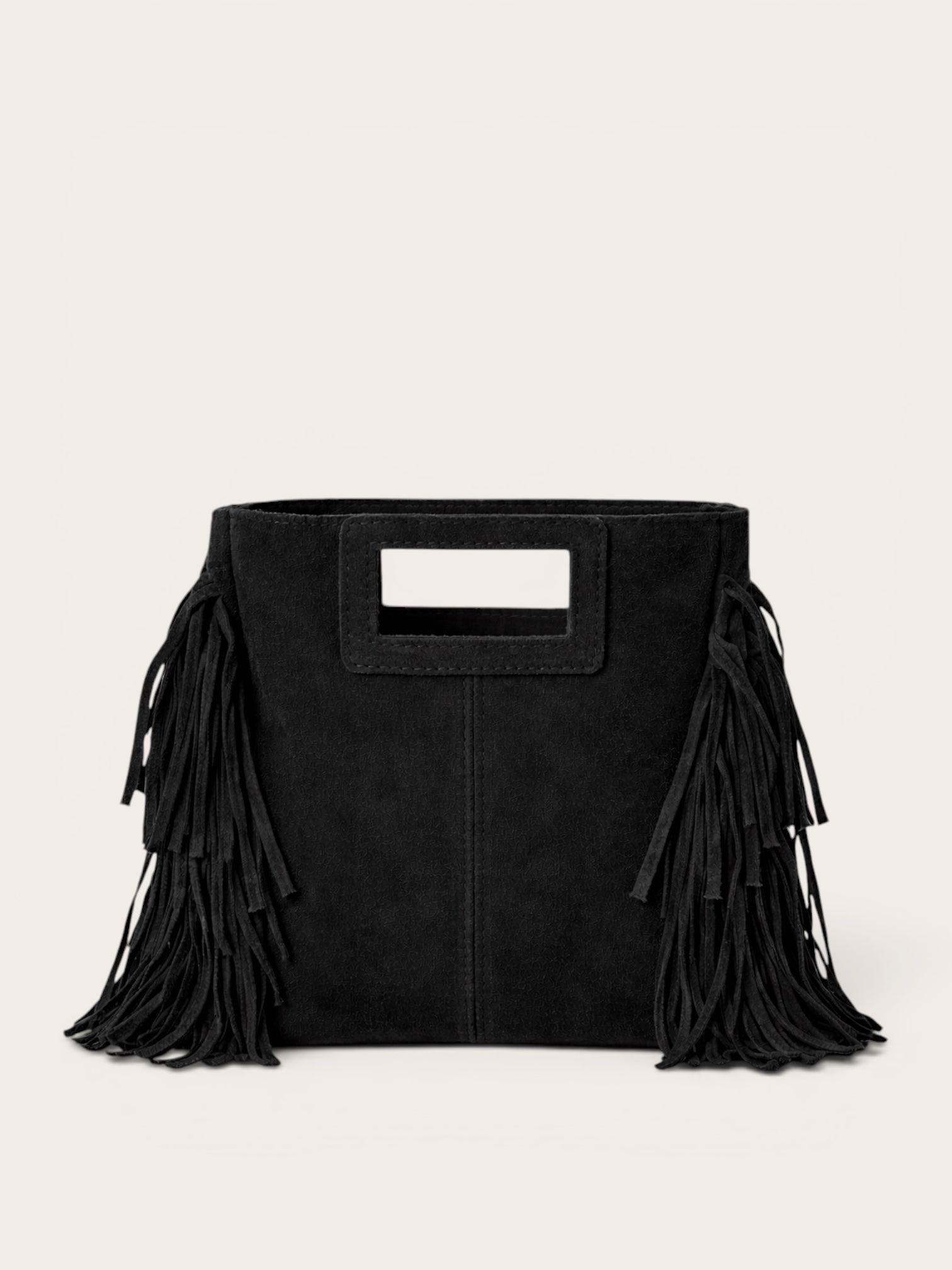 BOLSO FLECOS PIEL | NEGRO