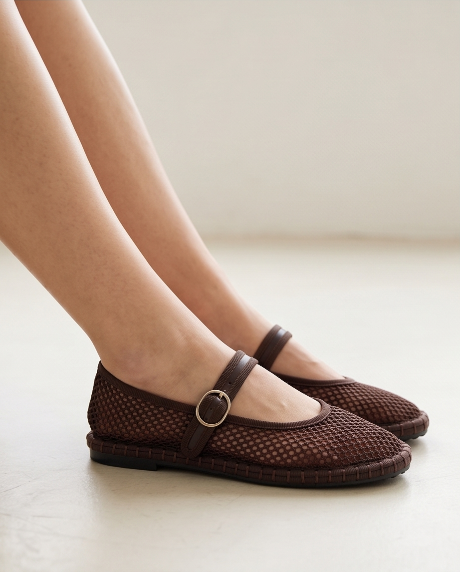 Bailarinas Rejilla BROWN