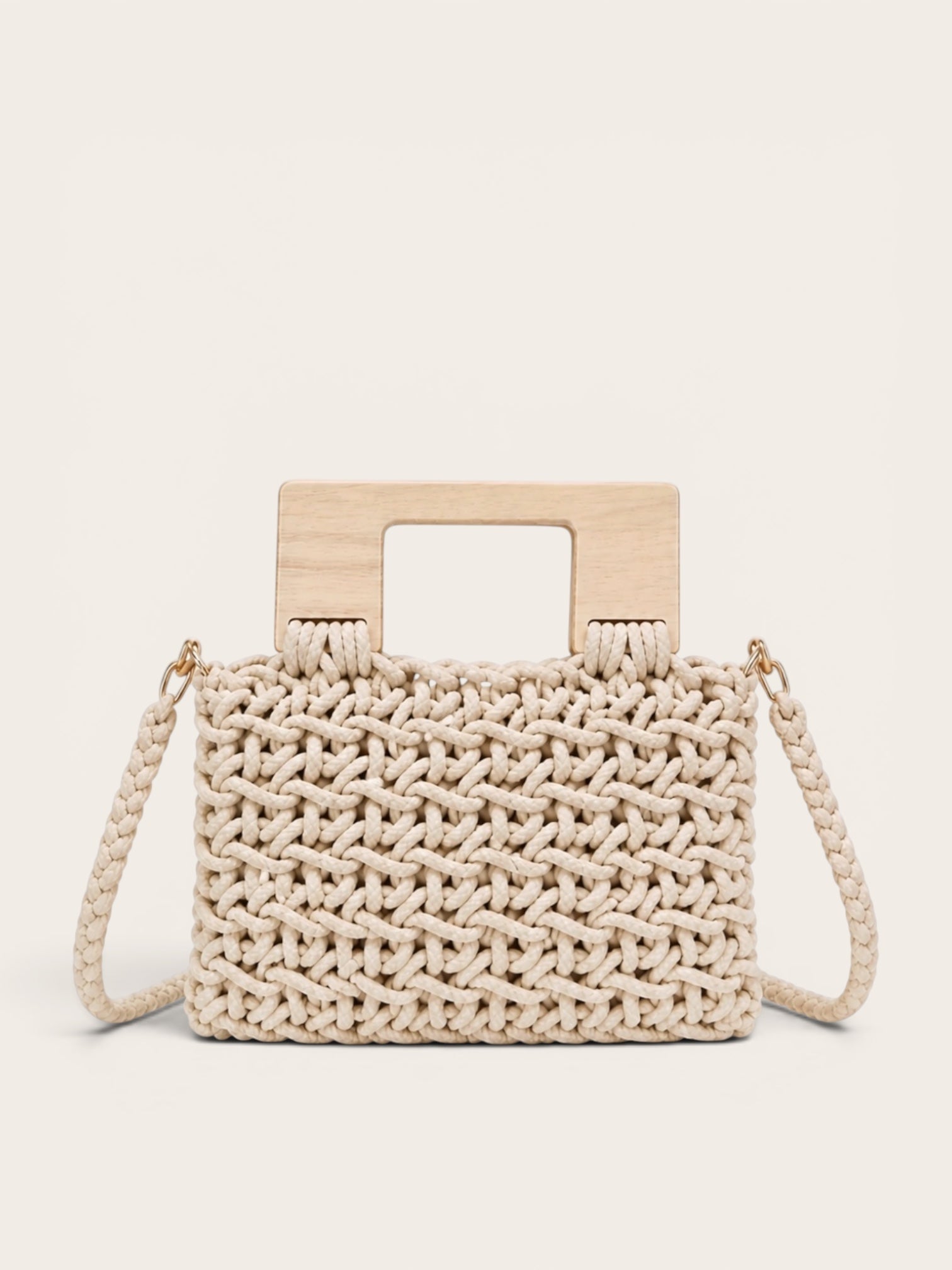 Bolso Macramé Madera