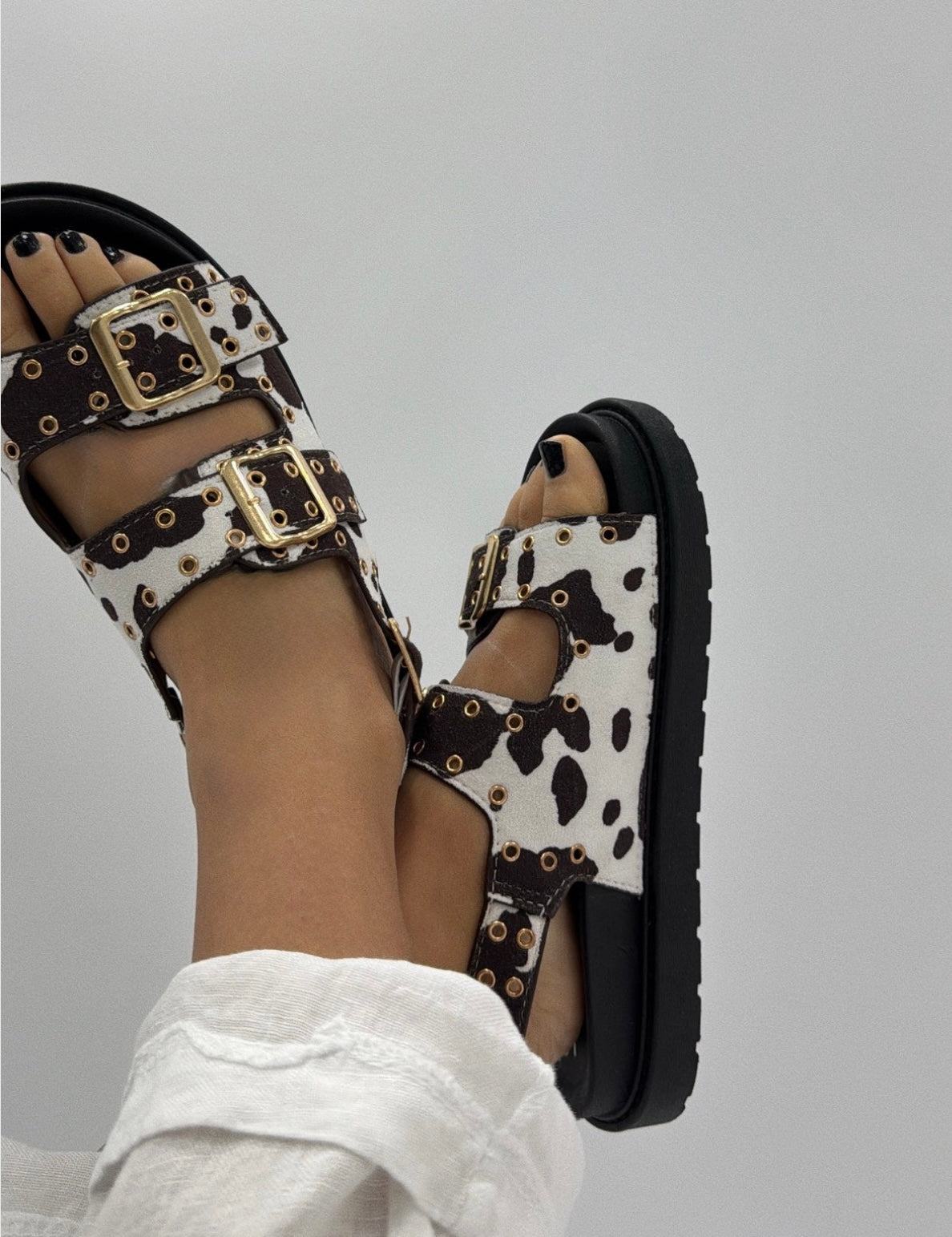 Sandalias Cow Print