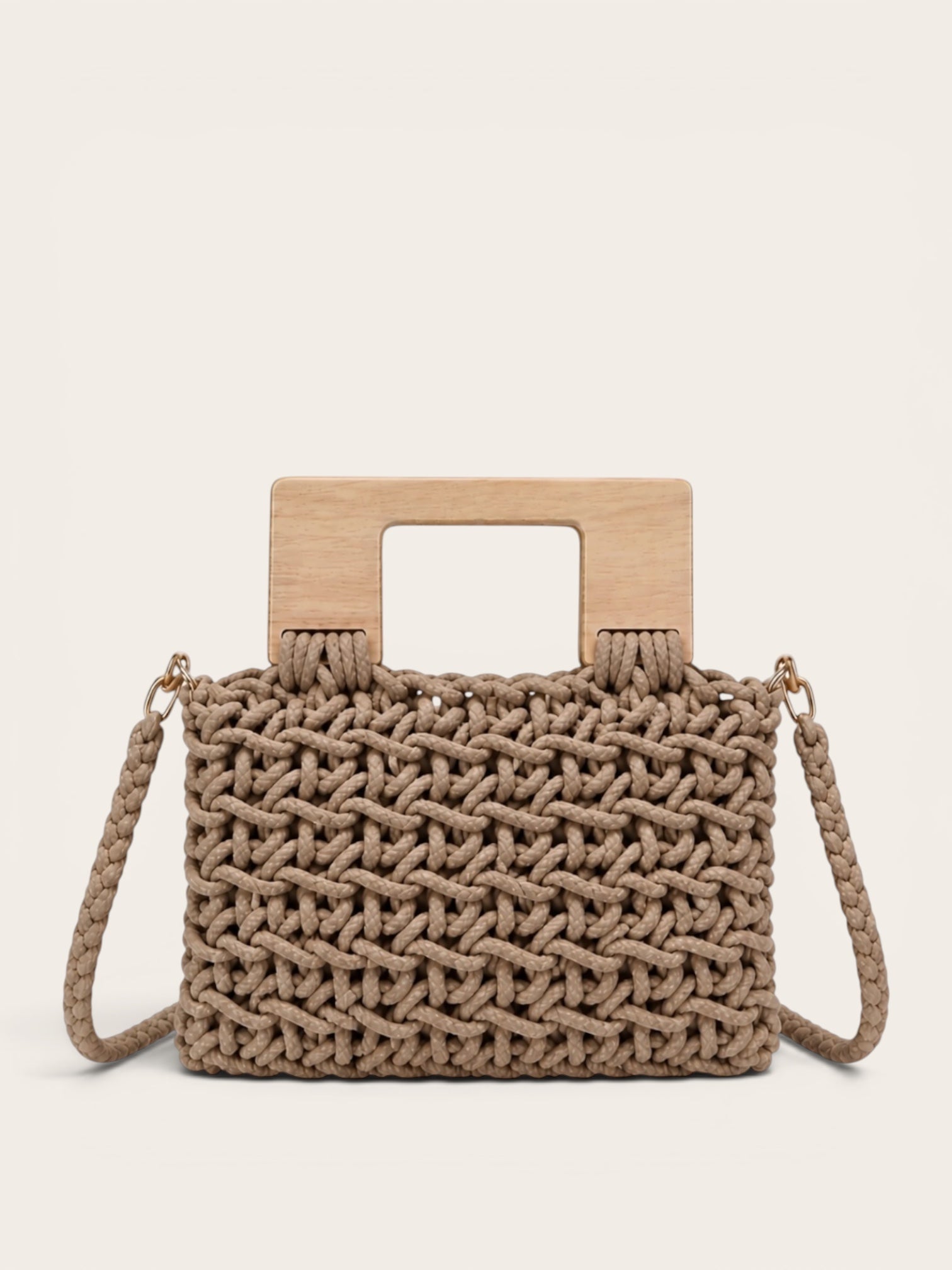 Bolso Macramé Madera