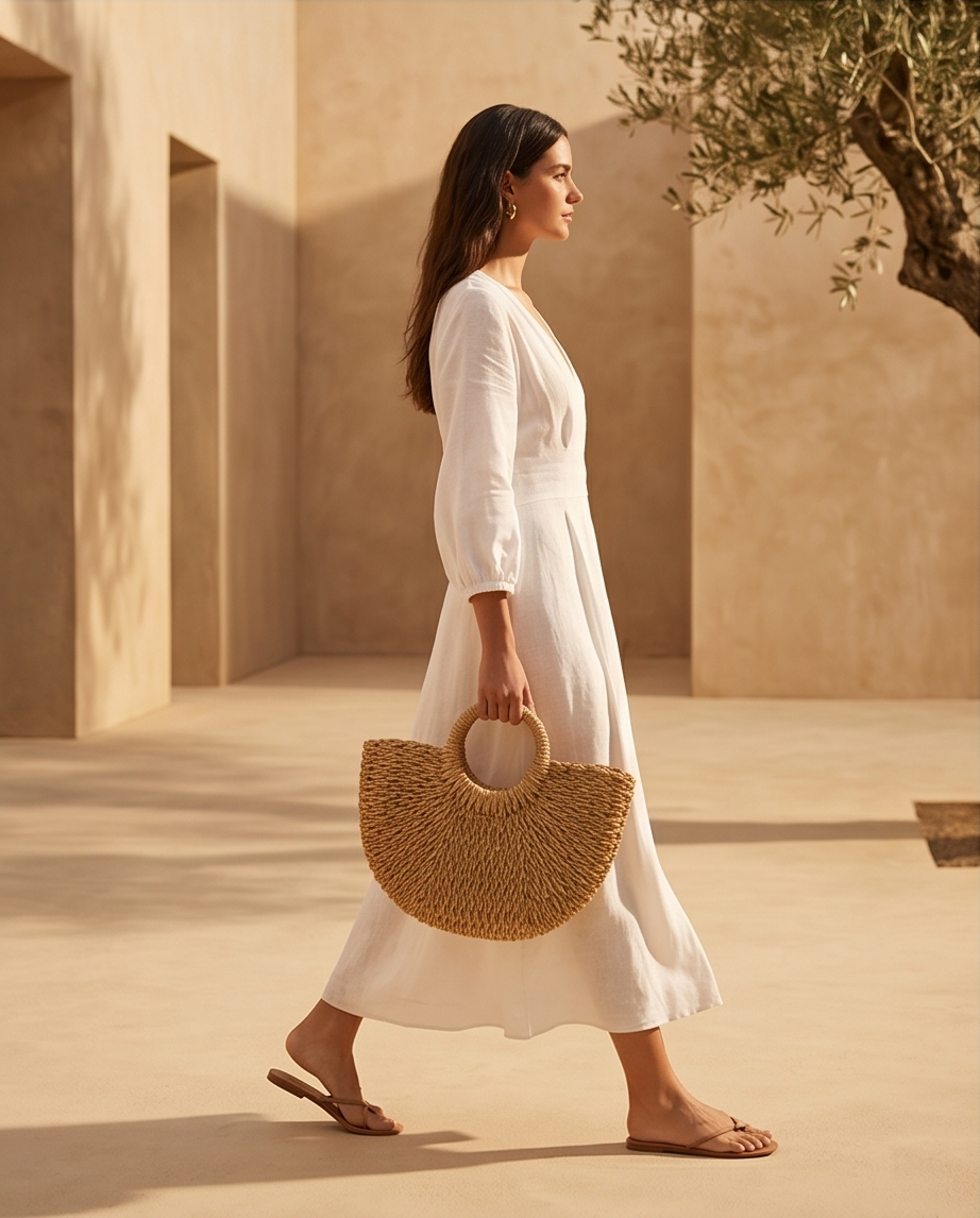 Bolso Cesta Brillo Gold