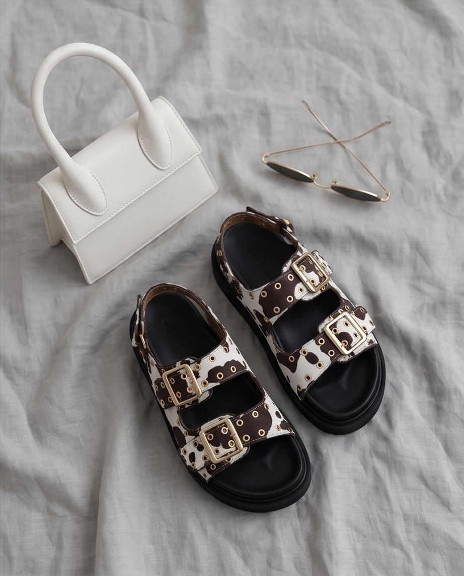 Sandalias Cow Print