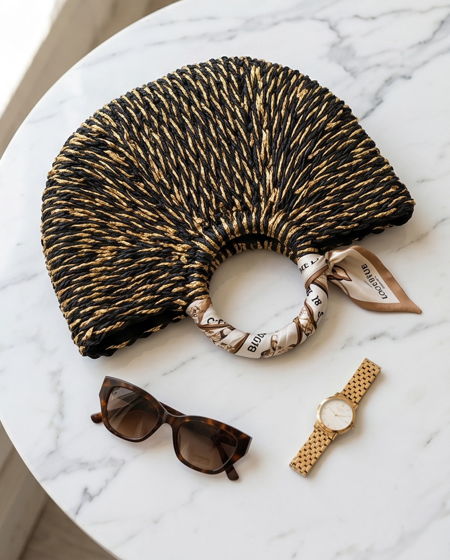 Bolso Cesta Brillo Black