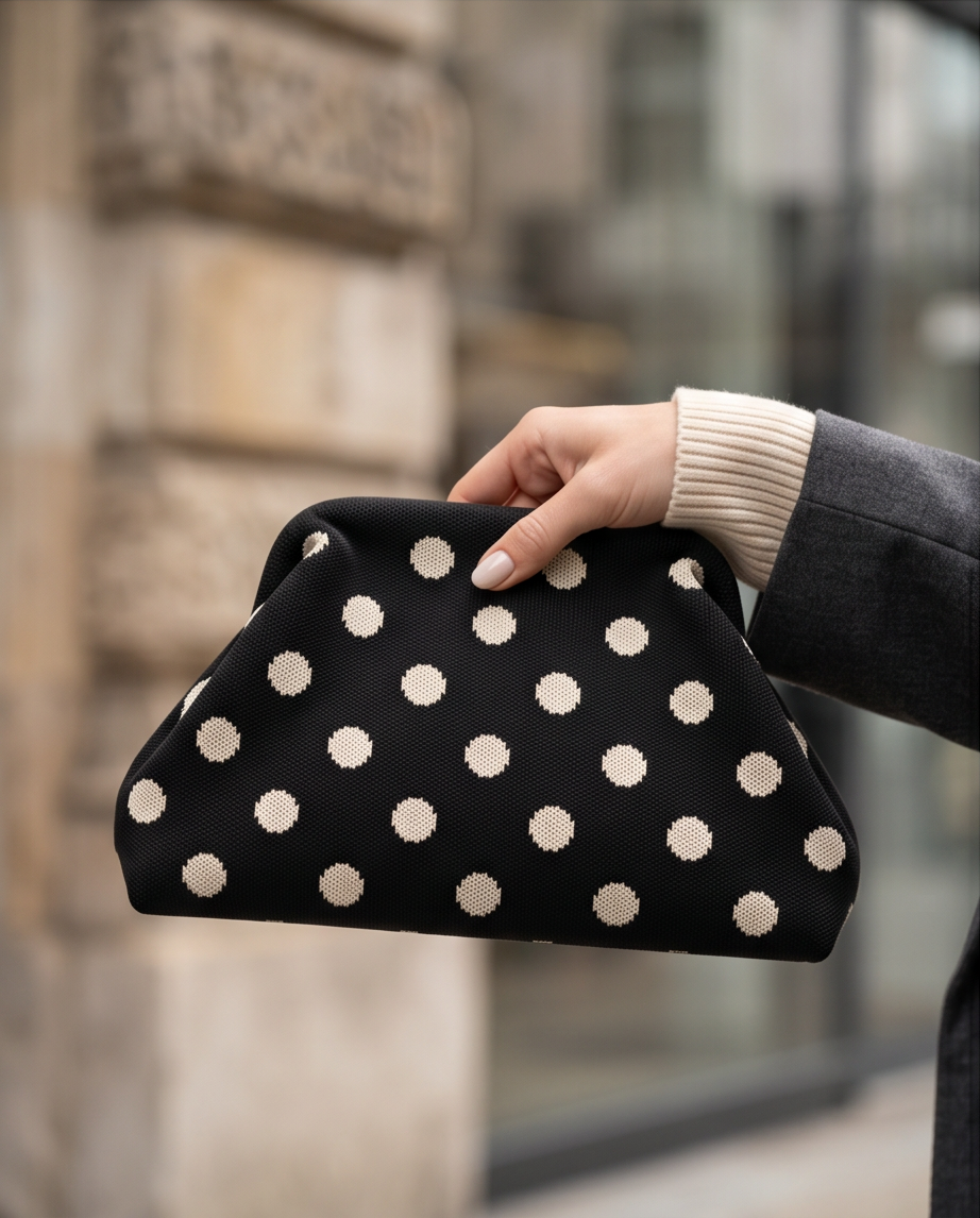 Bolso Bombón LUNARES NEGRO