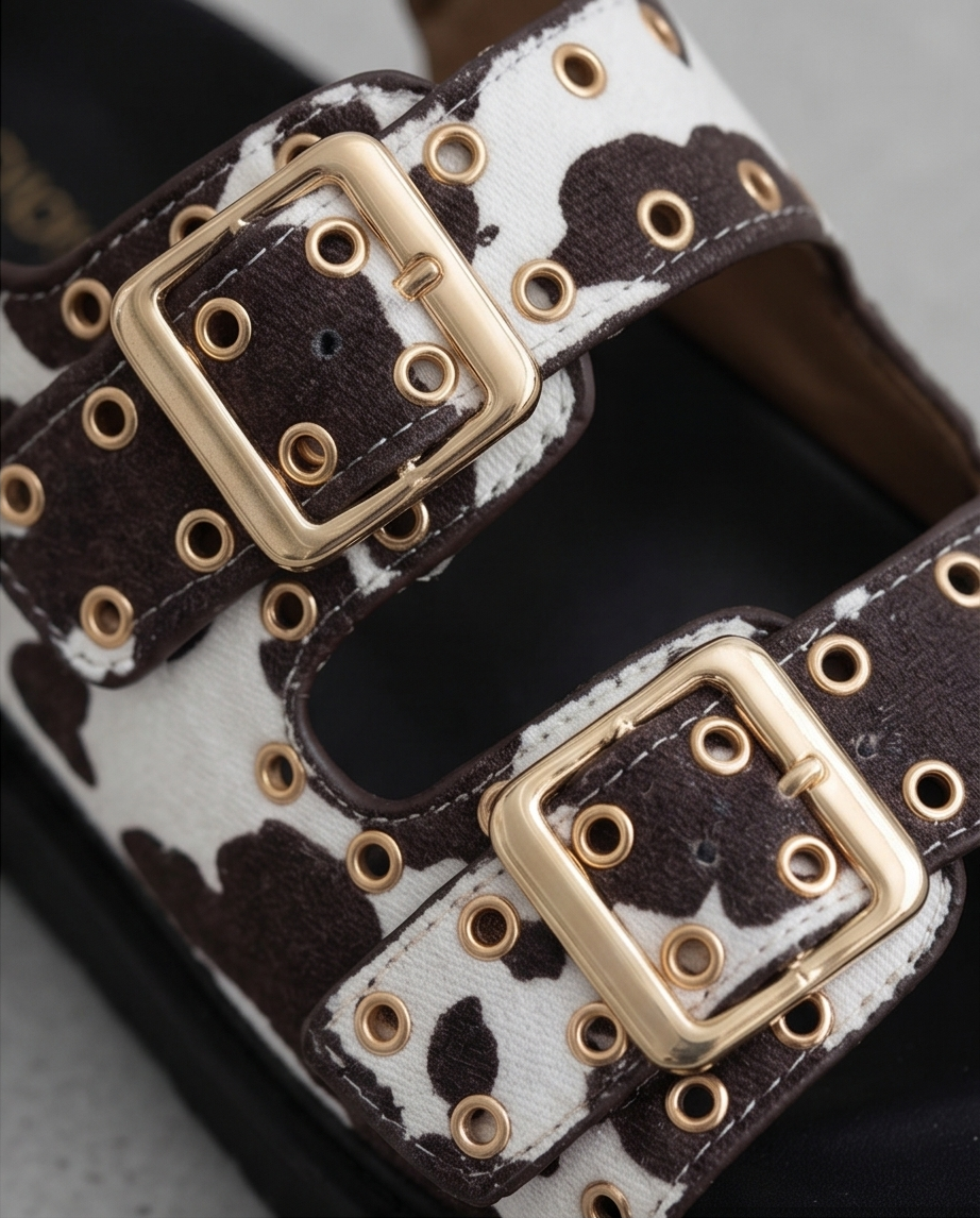 Sandalias Cow Print