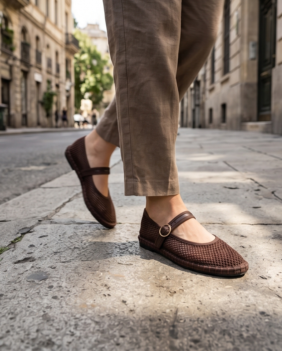 Bailarinas Rejilla BROWN