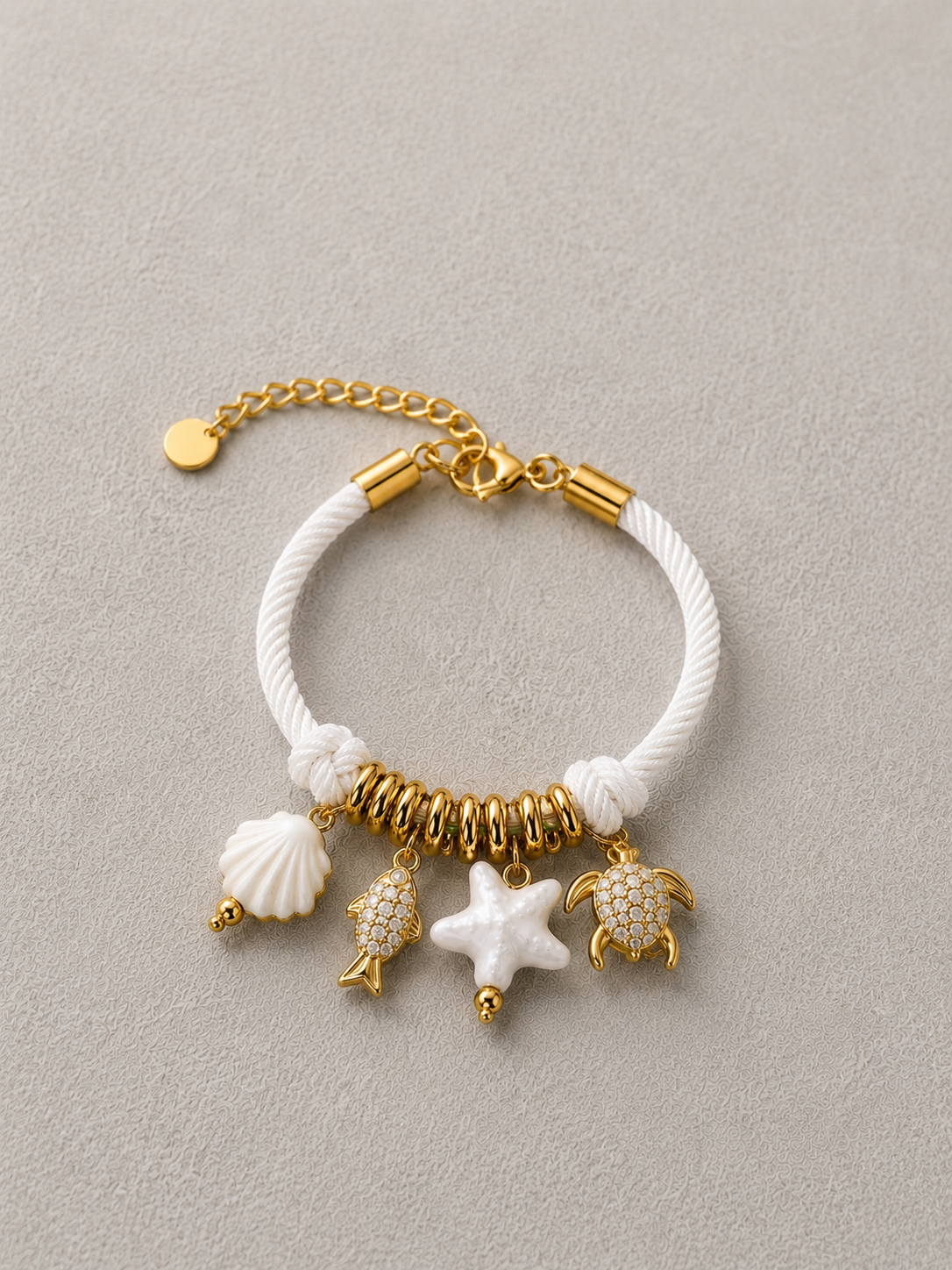 PULSERA CON CHARMS MARINOS DE CERÁMICA