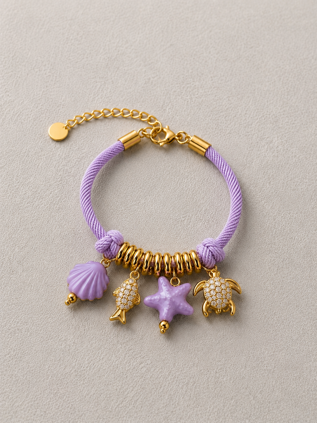 PULSERA CON CHARMS MARINOS DE CERÁMICA