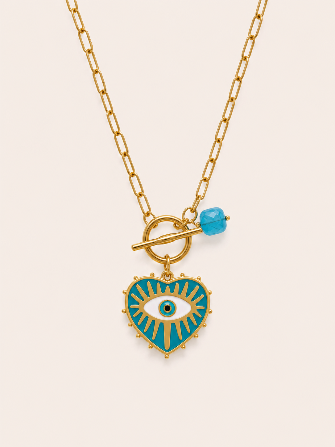 Collar Corazón Ojo Turco TURQUESA
