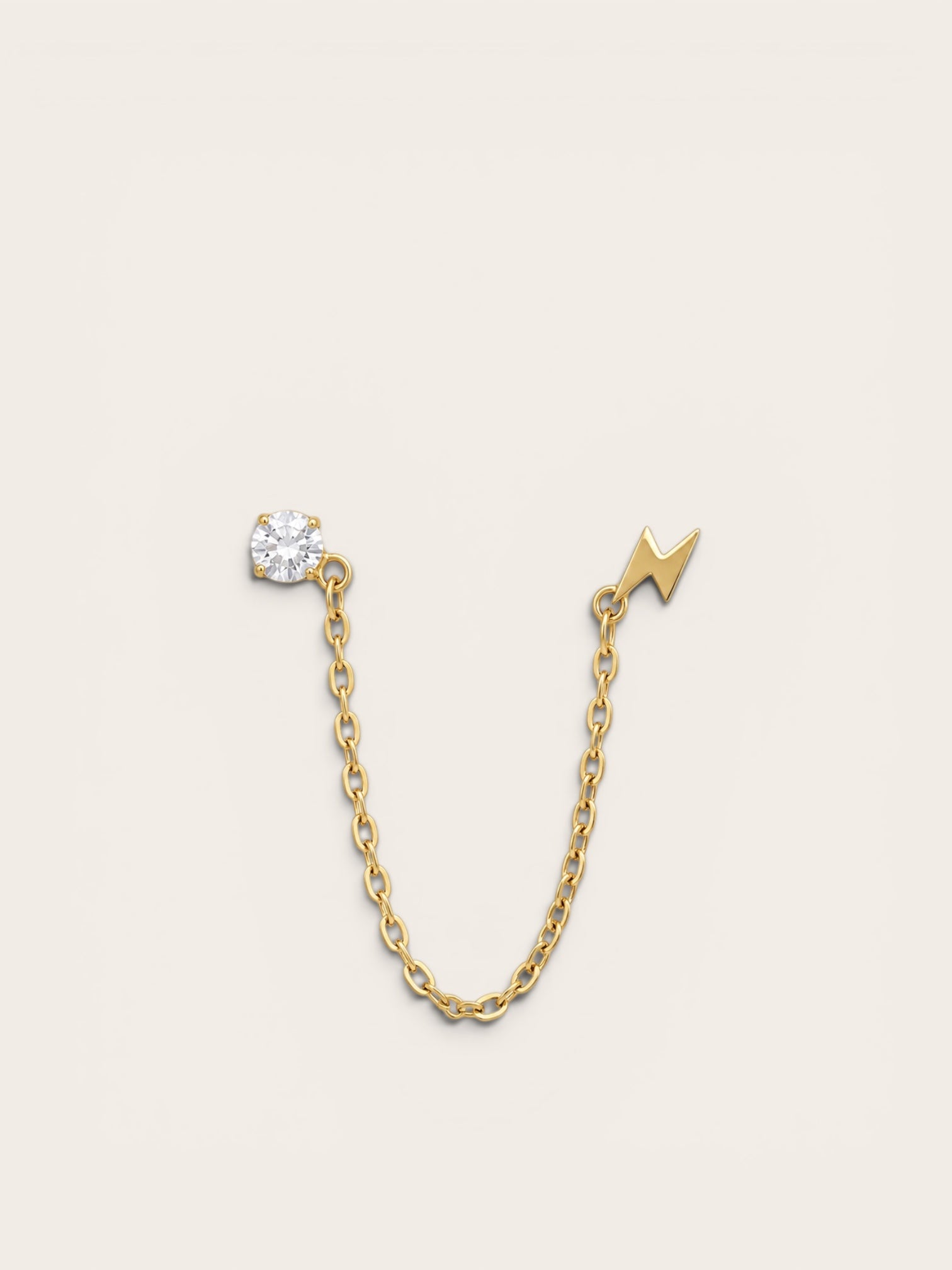 Pendientes Mini Cadena Rayo Circonita